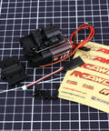 Full Metal 2 Speed Transmission Gearbox with base, screws, cables, and decals for 1/18 FMS Crawler Parts, black all-metal housing visible