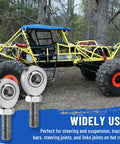 Beefed Up One Half Inch Heim Joint Kit Left And Right Hand Thread Rod Ends With Jam Nut, Heat Treated And Hard Chrome Plated For Up To 16,238 Lbs Load, Perfect For Steering And Suspension, Traction Bars And Steering Joints on off-road buggy