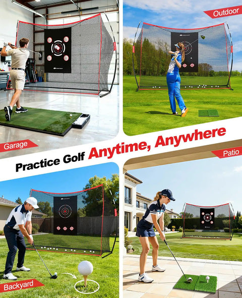 10 By 7 Foot Golf Practice Net With 2 Targets Heavy Duty Hitting Net For Backyard Indoor Or Outdoor Driving
