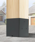 Beefy 4x4 Concrete Post Anchor Set For Wet Foundations Tough As Nails Post Base, installed on wooden post outdoors.