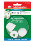 Secure Toilet Bolt Caps White Easy Screw On Replacement For Most Toilets Universal Fit packaging
