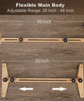 Stair Tread Template Tool Pro Grade Jig With Adjustable Length From 30.5 To 49 Inches, wooden construction on floor.