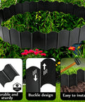 No Dig Interlocking Garden Edging Kit 40 Piece 20 Ft Long 5 Point 3 In Tall Plastic Landscape Border with installation features