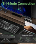 Slick Wireless Mechanical Keyboard With Numeric Keypad Featuring 8000Hz Polling Rate And Rock Solid Pbt Keycaps showcasing tri-mode connection options.