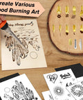 All In One Wood Burning Kit With Adjustable Temperature Pen 81 Piece Pyrography Set For Wood Leather Foam And Fabric