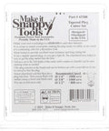 Back packaging of Snappy Three Piece Tapered Plug Cutter Set, highlighting features and recommended usage for woodworking in USA.