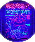 Beckoning Cat Neon Sign for Wall Decor LED Luck Light With Ramen Theme, Japanese Lucky Cat Wall Art for Good Fortune and Health