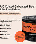 PVC Coated Galvanized Steel Solar Panel Squirrel Guard Mesh 6" x 50' roll for backyard protection against pests.