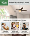 Top Tier 52 Inch Indoor Ceiling Fan With Bright Integrated Led Lighting And Easy Pull Chain Setup For Reliable Airflow and Sweet Modern Bedroom Refresh on display.