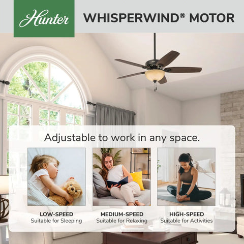Top Tier 52 Inch Indoor Ceiling Fan With Bright Integrated Led Lighting And Easy Pull Chain Setup For Reliable Airflow and Sweet Modern Bedroom Refresh on display.