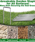 Heavy Duty Galvanized Landscape Staples 6 Inch 500 Pack U Shaped Sod Pins For Weed Barriers, Irrigation, Fences, Lawns