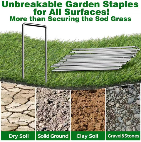 Heavy Duty Galvanized Landscape Staples 6 Inch 500 Pack U Shaped Sod Pins For Weed Barriers, Irrigation, Fences, Lawns