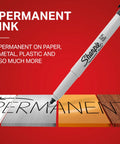 Premium Ultra Fine Permanent Markers In Black Offer A Solid Twelve Pack Kit With Fast Dry Ink on paper, metal, and wood surfaces.