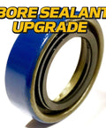 Bore sealant upgrade for beefed-up front wheel bearing rebuild kit for Scag Turf Tiger SMST SMT SMTC SMWC series.