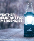 4 Pack Multicolor Camping Lanterns, Ultra Bright LED Tent Lights for Power Outages, shown weather resistant in rain.