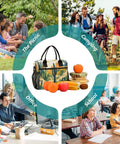 Insulated Lunch Bag With Adjustable Shoulder Strap, Tropical Summer Desert Cactus Print for Work Office Picnics Travel