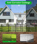 No Dig Garden Fence For Dogs 27 Feet Long 40 Inches High With 12 Metal Pipe Panels And One Door installed in front yard