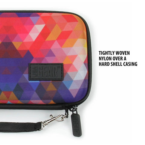 Colorful hard shell thermal camera case with waterproof exterior, soft lined interior, and wrist strap for FLIR C5 C3 X Seek Reveal XR.