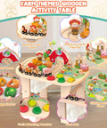 Gotta Have This Solid Wood Montessori Activity Table For One Year Olds Boasting A Cozy Farm Sensory Station with various play features.