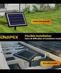 Solar panel installation options for 96Ft Solar String Lights Outdoor Waterproof with Shatterproof Edison Bulbs