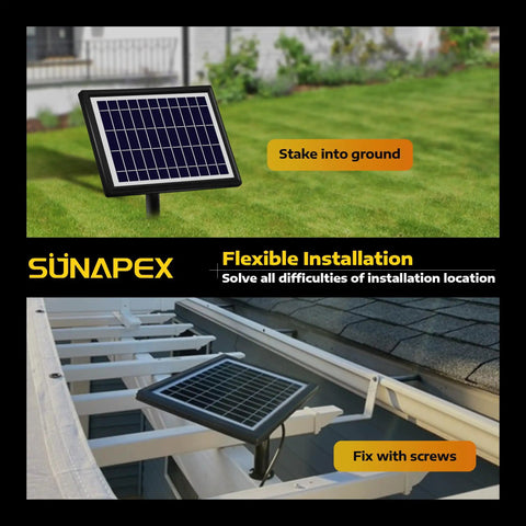Solar panel installation options for 96Ft Solar String Lights Outdoor Waterproof with Shatterproof Edison Bulbs