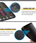 Close-up of Portable Mouse Pad With Excel Word PowerPoint Windows Shortcuts Cheat Sheet showing waterproof surface and non-slip base.
