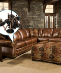 Premium Red Copper Upholstery Tacks 100 Pack 7/16 Inch Antique Furniture Nails used on a leather sofa for restoration.