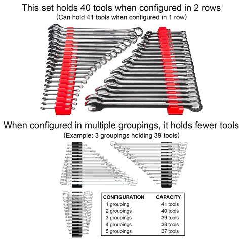Modular Wrench Pro Organizer With Magnetic Base For 40 Tools Patent Pending Made In The USA fits multiple configurations image