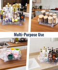 Refrigerator Lazy Susan Turntable Organizer 16.5 By 11 By 1.85 Inches Clear Plastic Tray for kitchen and bathroom storage