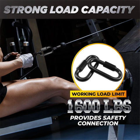 6 Pack 3 Inch Heavy Duty Chain Quick Links, 8mm Thick, 1600 Lbs Weight Capacity, ideal for strong load connections at gym