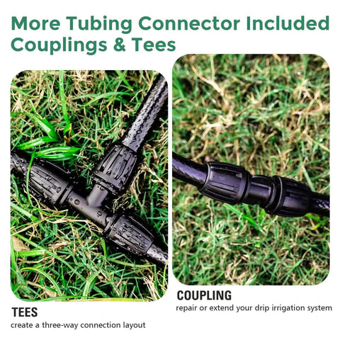40 Ft Half Inch Drip Irrigation Tubing Main Line For Garden Systems With Thick 3 mm Wall, Leak Proof And Pressure Safe, connectors