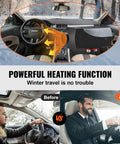 Interior view of a vehicle showcasing the Hefty 8KW Diesel Air Heater 12 Volt Rig Setup with heating benefits for winter travel.