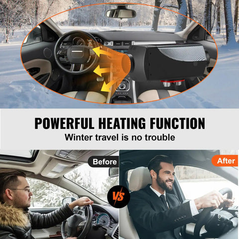 Interior view of a vehicle showcasing the Hefty 8KW Diesel Air Heater 12 Volt Rig Setup with heating benefits for winter travel.