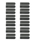 Snapback Strap Set For Hats, 12 Pairs Black PVC Plastic Replacement Buckle Straps With 7 Holes in two columns