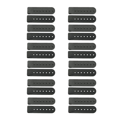 Snapback Strap Set For Hats, 12 Pairs Black PVC Plastic Replacement Buckle Straps With 7 Holes in two columns