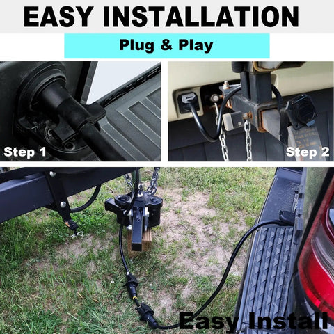 Step-by-step installation of Heavy Duty 7 Way Trailer Extension Cord Plug And Play One Foot Wiring Cable for RV trailers.