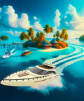 Dope Modern Yacht RC Boat One To Twenty Eight Scale With 2.4GHz Remote cruising near tropical island