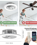 Comparison of bladeless ceiling fan with light and remote control 22 inch low profile modern enclosed indoor fan with child safety