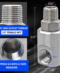 Half Inch MXF Hose Reel Swivel With Grease Zerk Fitting 5124 NiAl Heavy Duty Joint For Home Garage And Industrial Steel Reels Pro Grade Performance Reduces Hose Twist Wear And Fatigue Smooth Rotation, 1/2" NPT female thread