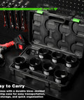 Beefy 9 Piece 6 Point Impact Socket Set With Jumbo SAE Size Range From 2 And 1 Sixteenth Inch To 2 And A Half Inch in a case