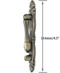 Side view of Antique Bronze Drop Handle Set for Cabinet Doors and Wardrobes With 64mm Center Hole, showing 4.5 inch zinc alloy construction