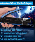 Coax Cable Crimping Kit With Wire Stripper And 20 F Connectors For RG6 RG59 RG11 Coax A Pro Grade Easy Grip Compression Tool For TV Internet Satellite Installations And Home Networking