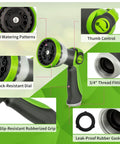 2 Pack Garden Hose Nozzle Set With Thumb Control Sprayer And Adjustable High Pressure Nozzle, Slip Resistant Grip, 10 Pattern