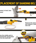 Deep Reach Air Belt Sander For Metal Working And Weld Removal, Mini Pneumatic Belt Grinder, belt replacement demonstration
