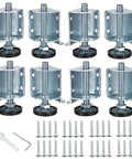 Heavy Duty Corner Leveling Feet For Uneven Floors Adjustable Furniture Levelers with brackets, screws, wrench, and tool