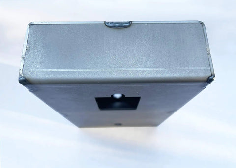 Top view of Heavy Duty Steel Gate Lock Box For Metal Gates And Fences Precut Holes For Mechanical Combination Locks