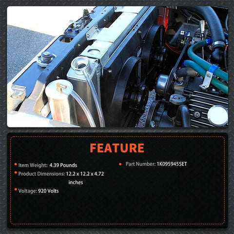Solid Right Side Radiator Cooling Fan Fits VW Passat Jetta A3 Cc Beetle Gti Tt 2005 2017 showing installation with radiator.