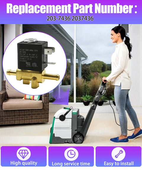 Replacement Solenoid Valve For Cleaning Machines 2037436 2037436, brass and black valve for upright carpet cleaner