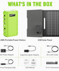 Portable Solar Generator Kit 24000mAh 65W Power Station With Panel Included 110V AC Outlet 88Wh Rechargeable Lithium Battery