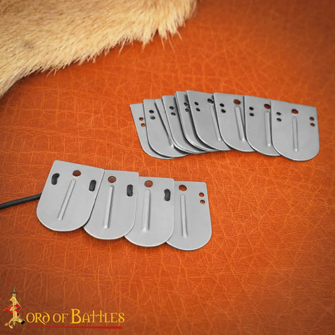 20 Piece Small Birka Lamellar Plates Gear Kit For Medieval Armor Made From Polished 20 Gauge Mild Steel With Pre Drilled Holes